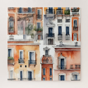 Quebra-cabeça Arte por aquarela de Madrid