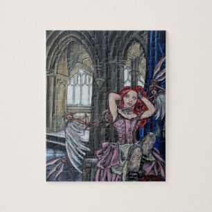 Quebra-cabeça arte quebrada da fada do steampunk