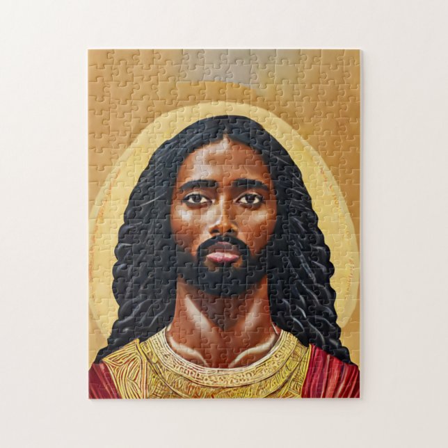 Quebra-cabeça Arte Religiosa Cristo de Jesus Africano Negro (Vertical)