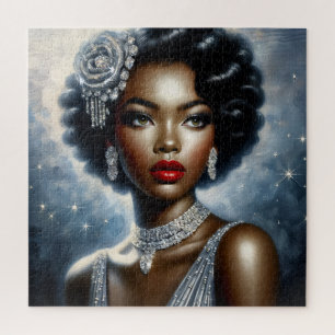Quebra-cabeça Arte Retrópica Glamor de Mulher Negra