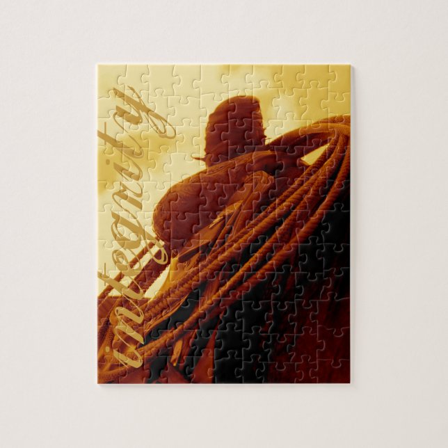 Quebra-cabeça Arte roping rústica ocidental da sela (Vertical)