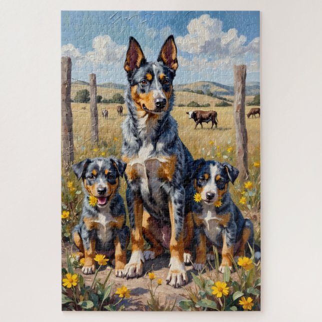 Quebra-cabeça Arte Selvagem de Blue Heeler (Vertical)