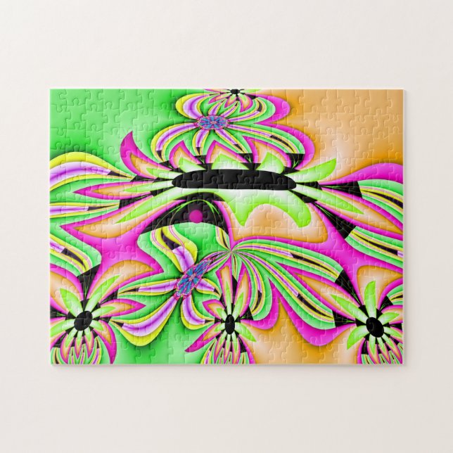 Quebra-cabeça Arte selvagem do Fractal da margarida (Horizontal)