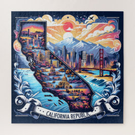 Quebra-cabeça Arte vetorial do mapa da Califórnia