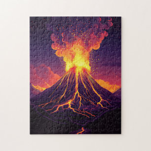 Quebra-cabeça Arte Vulcânica Dramática em Erupção