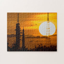 Quebra-cabeça Artemis Moon Rocket no amanhecer