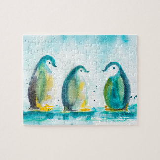 Quebra-cabeça Artes de Aquarela de Pinguins Arctic Babes
