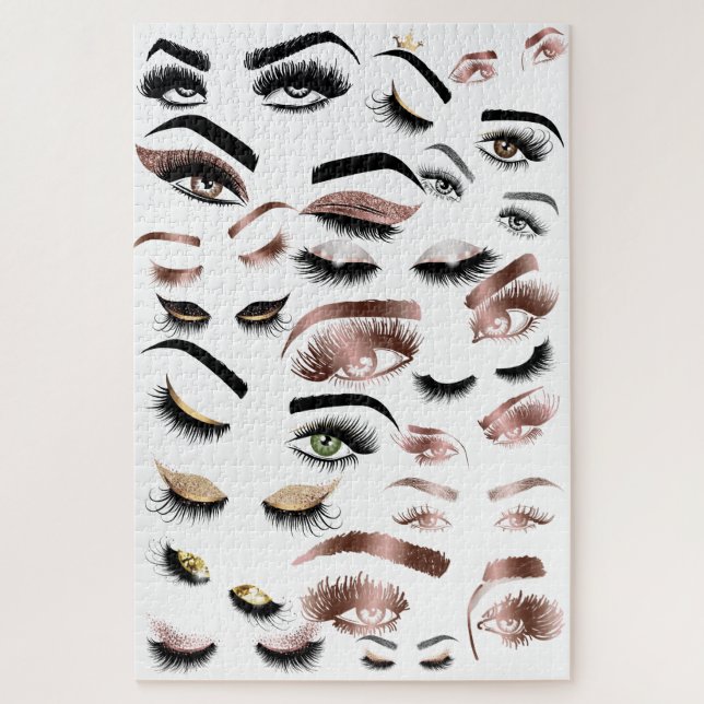 Quebra-cabeça Artista de maquiagem Olhos Lashes Piscar os olhos (Vertical)