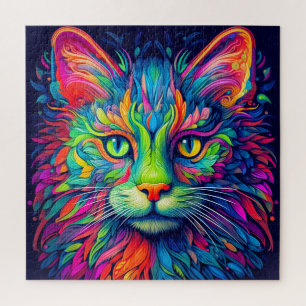 Quebra-cabeça Artística Colorida Maiúscula Gatinha