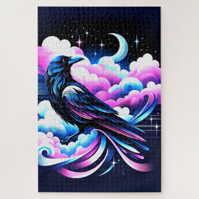 Quebra-cabeça Artsy Crow Design (Vertical)