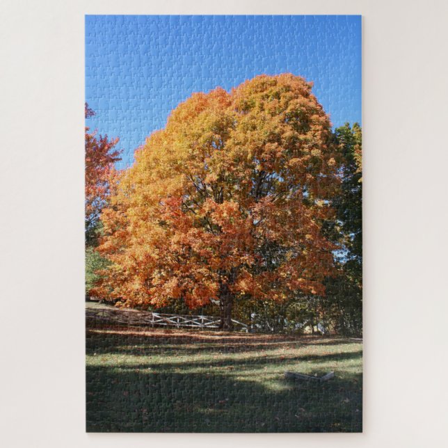 Quebra-cabeça Árvore Brilhante de Outono – Hubbell, Michigan (Vertical)