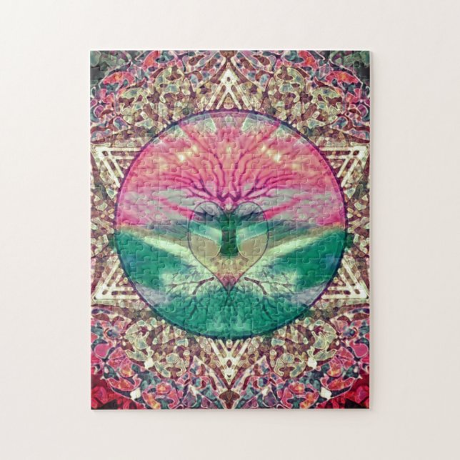 Quebra-cabeça Árvore calmante da vida em cores arco-íris (Vertical)