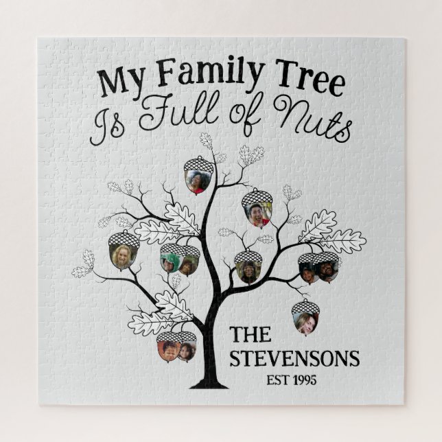 Quebra-cabeça Árvore da Família de Fotos Engraçada é Cheio de Na (Vertical)