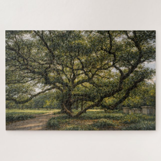 Quebra-cabeça Árvore da Vida do Sul | Arte de Carvalho Vivo | Qu (Horizontal)