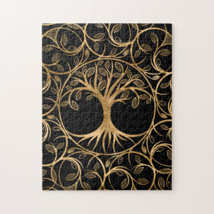 Quebra-cabeça Árvore da vida - Moldura de Yggdrasil Mandala