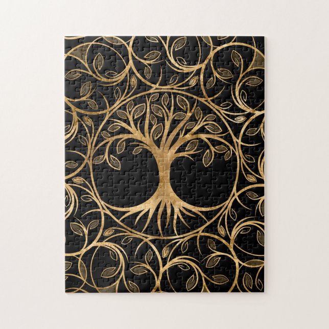 Quebra-cabeça Árvore da vida - Moldura de Yggdrasil Mandala (Vertical)