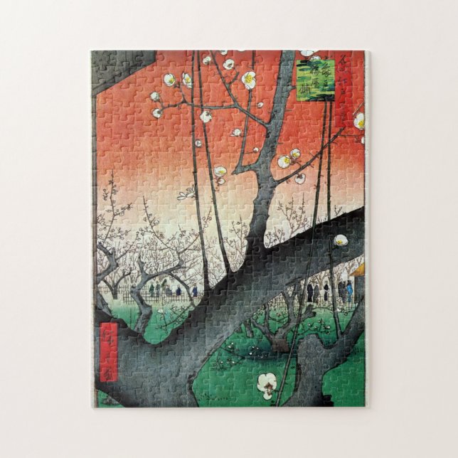 Quebra-cabeça Árvore de ameixa de flores, Hiroshige (Vertical)