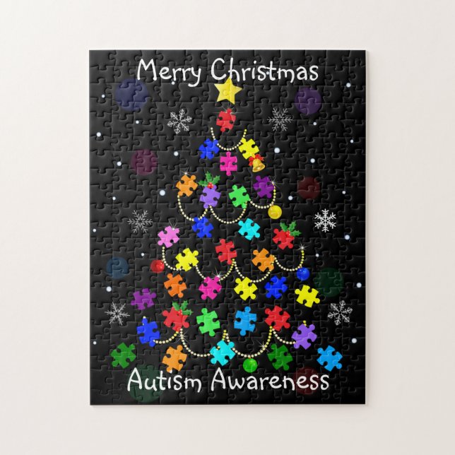 Quebra-cabeça Árvore de Natal Autismo (Vertical)