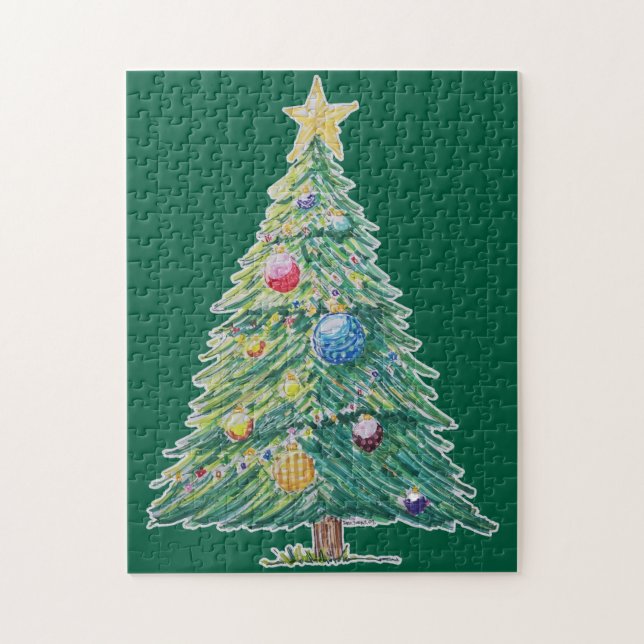 Quebra-cabeça Árvore de Natal Colorida (Vertical)