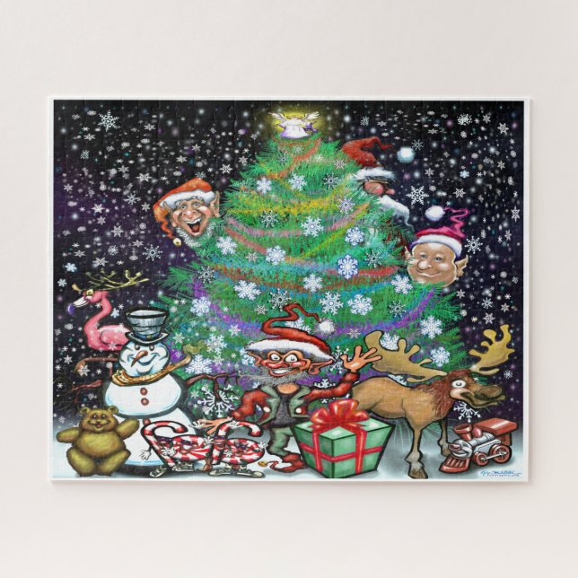 Quebra-cabeça Árvore de Natal com Enfeites (Horizontal)