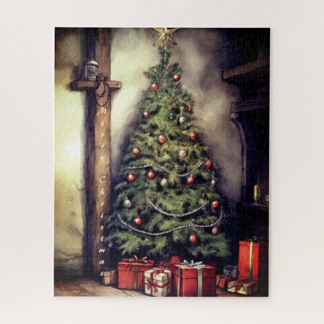Quebra-cabeça Árvore de Natal Feliz Natal | (Vertical)