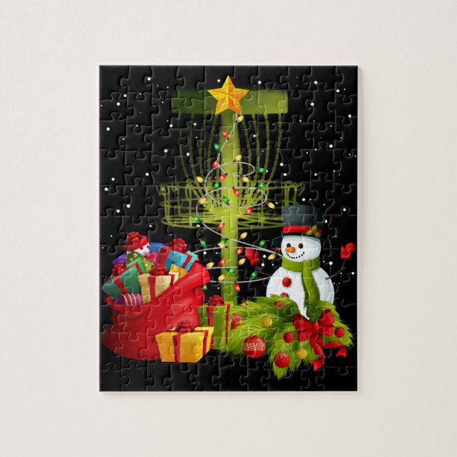 Quebra-cabeça Árvore de Natal Frisbee Golf Frolf (Vertical)