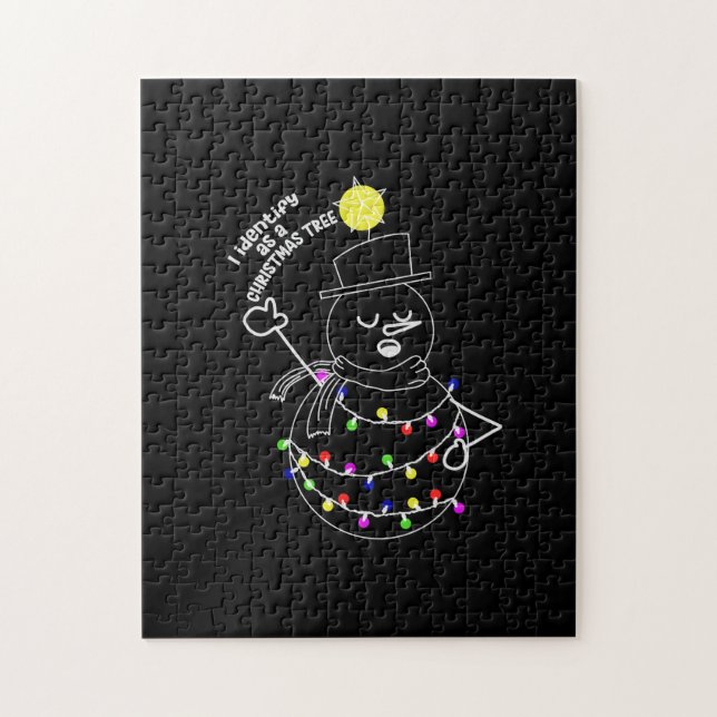 Quebra-cabeça Árvore de Natal Homem de Neve (Vertical)