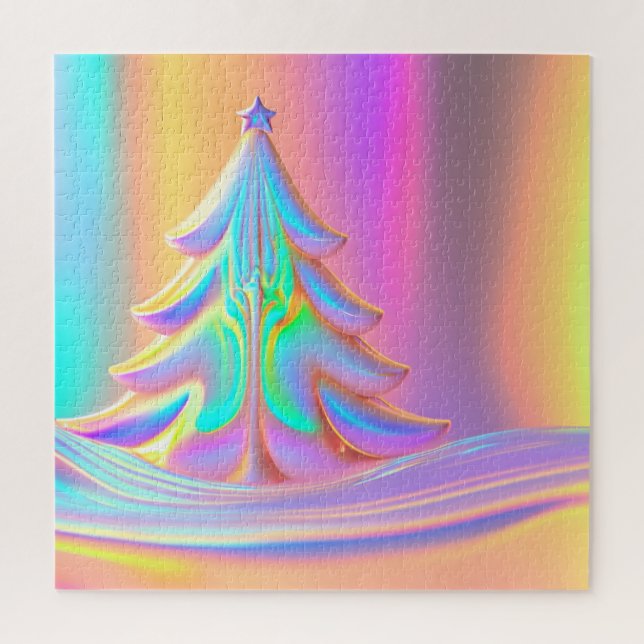 Quebra-cabeça Árvore de Natal Iridescente (Vertical)