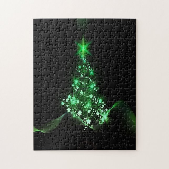 Quebra-cabeça Árvore de Natal Verde brilhante (Vertical)