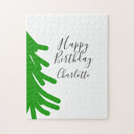 Quebra-cabeça Árvore de Natal verde feliz aniversário Dezembro i