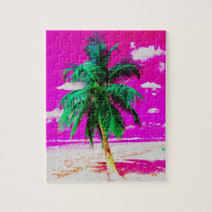 Quebra-cabeça Árvore de Palm de Viagem pop Art Hawaii Island