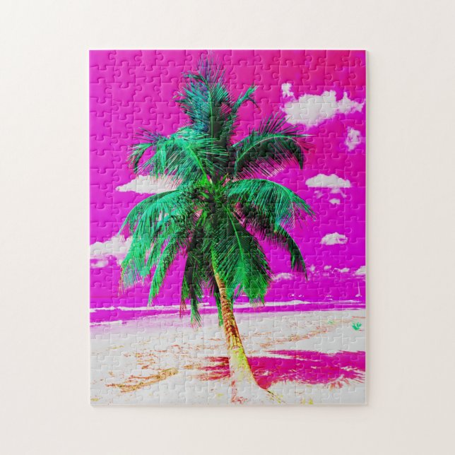Quebra-cabeça Árvore de Palm de Viagem pop Art Hawaii Island (Vertical)