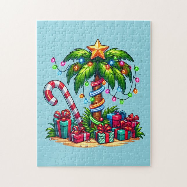 Quebra-cabeça Árvore de Palma de Natal tropical (Vertical)