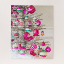 Árvore de Tinsel de Prata com Ornamento de Natais 