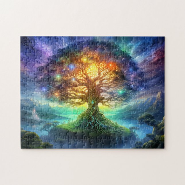 Quebra-cabeça Árvore do mundo Yggdrasil da mitologia viking do n (Horizontal)