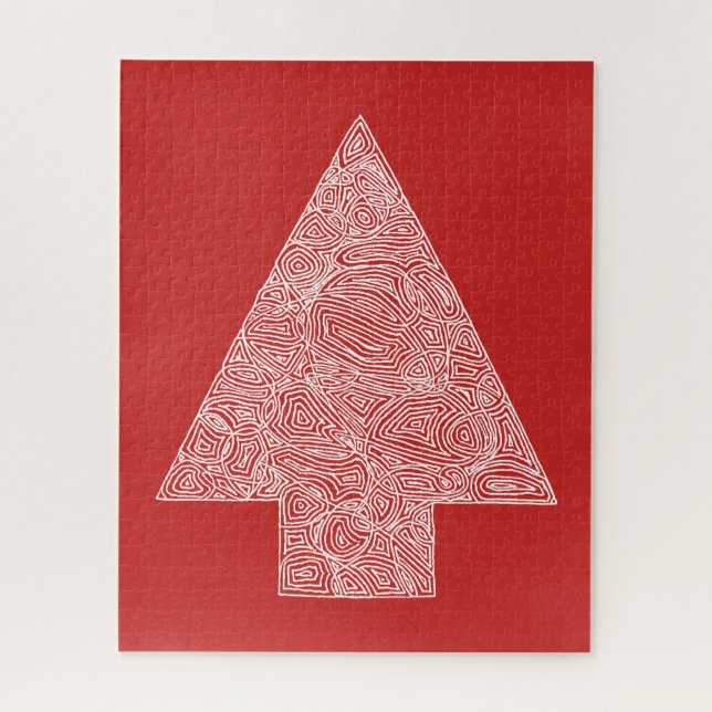 Quebra-cabeça Árvore Natal Vermelha (Vertical)