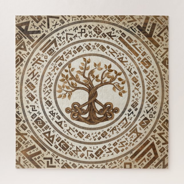 Quebra-cabeça Árvore Nó Celta da Vida - Yggdrasil (Vertical)