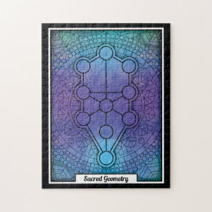 Quebra-cabeça Árvore Personalizada de Geometria Sagrada da Vida