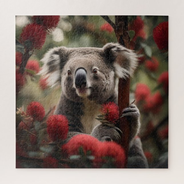 Quebra-cabeça Árvore Red Banksia Com Urso Koala, (Vertical)