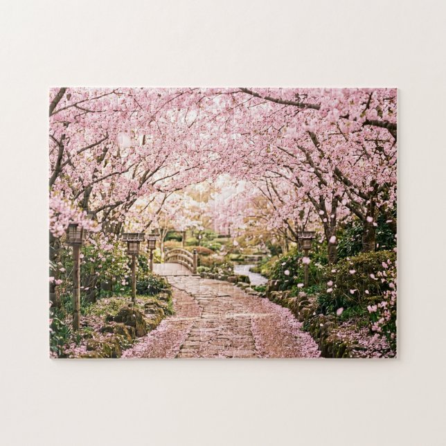 Quebra-cabeça Árvores de Cerejeira em Flor (Horizontal)
