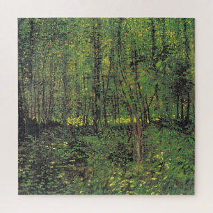 Quebra-cabeça Árvores e subcrescimento por pintura Van Gogh