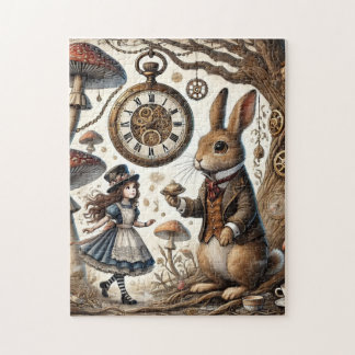 Quebra-cabeça As aventuras de Alice no País das Maravilhas Coelh
