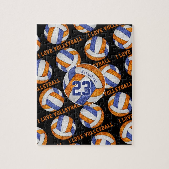 Quebra-cabeça As garotas de laranja azul que amo vôlei personali (Vertical)