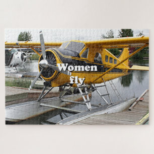 Quebra-cabeça As mulheres voam: avião flutuante, Lake Hood, Ala