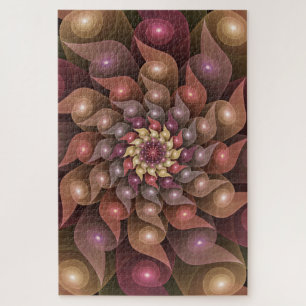 Quebra-cabeça Asas Espirais, Arte Fractal Colorida Moderna Abstr