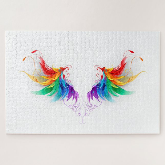 Quebra-cabeça Asas Fluffy Rainbow (Horizontal)