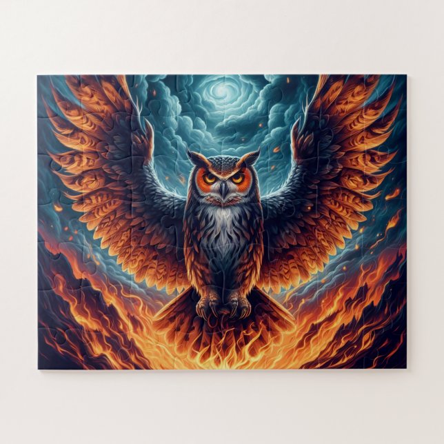Quebra-cabeça Ascensão Fiery Owl Phoenix (Horizontal)