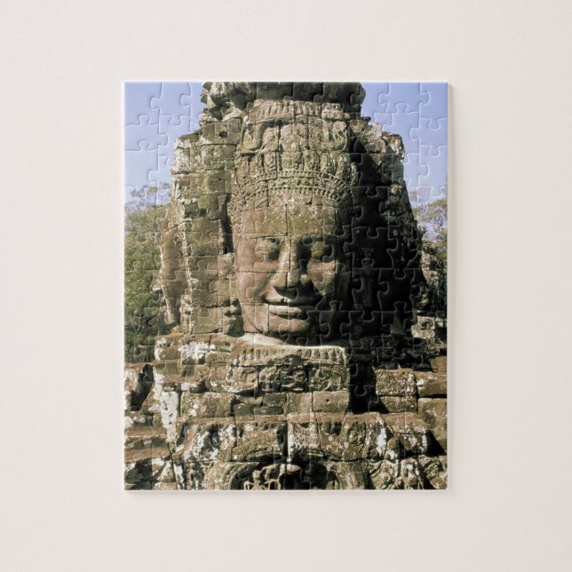 Quebra-cabeça Ásia, Camboja, Siem Reap. Angkor Thom, cabeças de (Vertical)