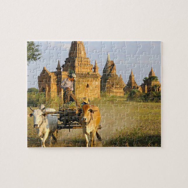 Quebra-cabeça Ásia, Myanmar (Birmânia), Bagan (Pagan). Uma carro (Horizontal)