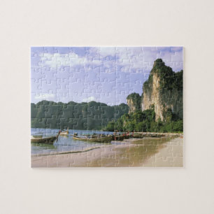 Quebra-cabeça Ásia, Tailândia, Krabi. Praia de West Railay, long